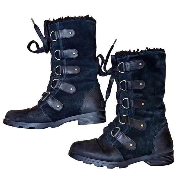 Sorel Women's Emelie Lace up suede shepa lined boots 1749271 size 7 equestrian - Picture 7 of 7